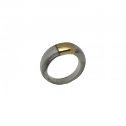 Bague DEEP Résine grise - Cabochon trapèze doré - Lucas Jack