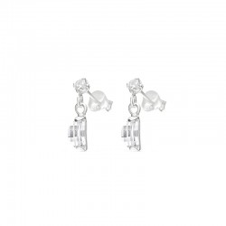 Boucles d'oreilles Pendantes Argent - Oxydes rond & oval DORIANE BIJOUX