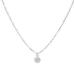 Collier court chaîne diamantée en argent - Pendentif Médaille Coeur DORIANE BIJOUX