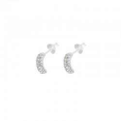 Boucles d'oreilles mini créoles en argent ornées d'Oxydes  DORIANE BIJOUX