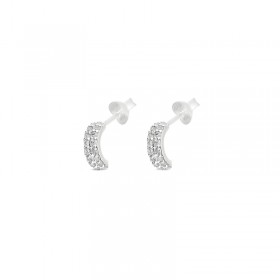 Boucles d'oreilles mini créoles en argent ornées d'Oxydes  DORIANE BIJOUX