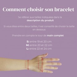 Bracelet Jonc BOUDDHISTE Mantra fin - Prune antique TAILLE S