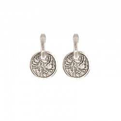 Boucles d'oreilles Créoles VAINILLIA Métal - Pendentif Hiéroglyphes antik - CXC