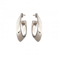 Boucles d'oreilles Créoles VAINILLIA Métal - Grand Oval design - CXC