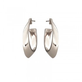 Boucles d'oreilles Créoles VAINILLIA Métal - Grand Oval design - CXC