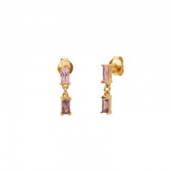 Boucles d'oreilles CRYSTAL Or - Multi Baguettes cristaux blancs - Une à Une