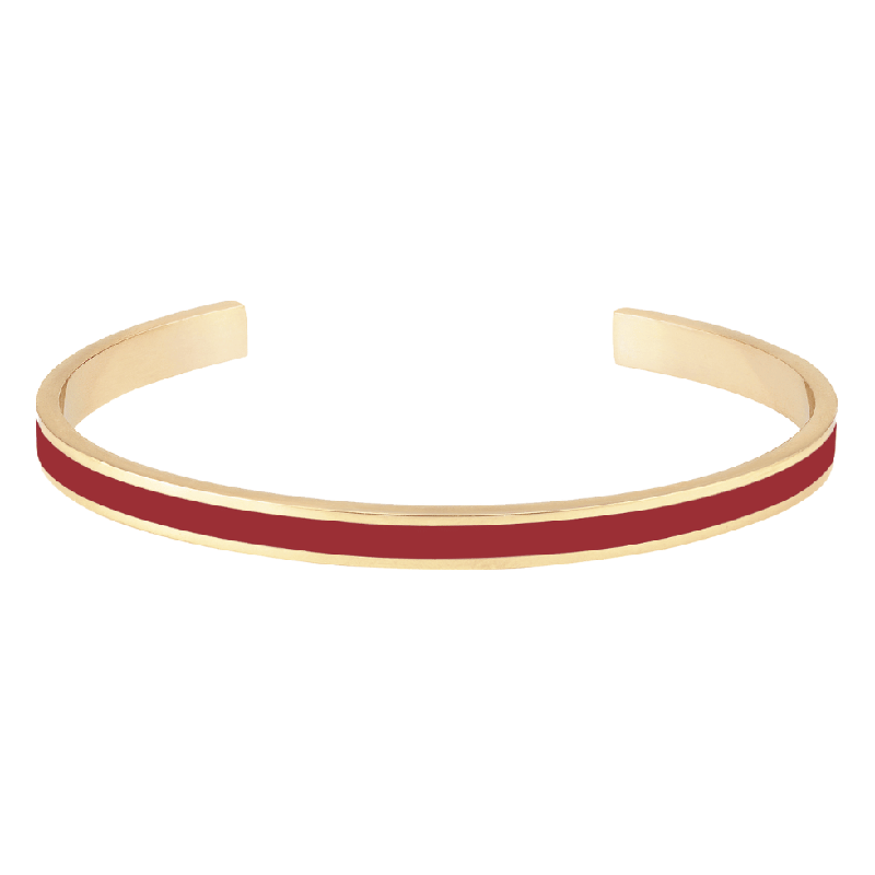 Bracelet jonc ouvert BANGLE Rouge Salsa doré - Bangle Up