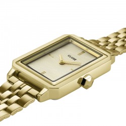 Montre Fluette Sand, Couleur or, cadran rectangle & bracelet oyster