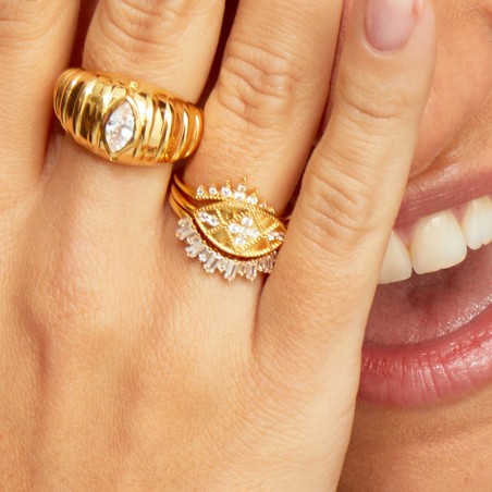 Achetez Bague Oectria en Or Jaune 375 Diamant Brun 0.288 Carats Ronde taillé