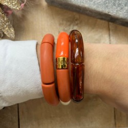 Bracelet jonc élastiqué FOGO MONO Uni- Orange brillant