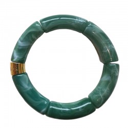 Bracelet jonc élastiqué PALMEIRA MONO 1 Uni - Vert brillant marbré PARABAYA