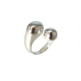 Grosse Bague en Argent - Anneau ouvert & Boules brillantes designs CANYON