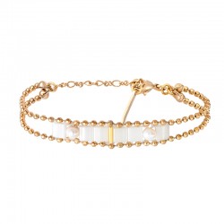 Bracelet fin chaînes NEIVA doré - Perles du japon & Perles de Nacre - SATELLITE