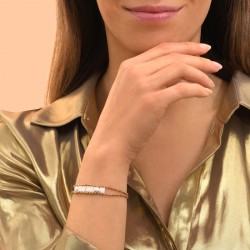 Bracelet fin chaînes NEIVA doré - Perles du japon & Perles de Nacre
