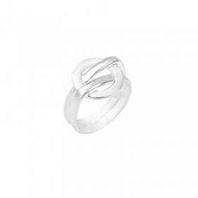 Bague en Argent - Anneaux carrés plats & Rond entrelacé design CANYON