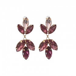 Boucles d'oreilles pendantes FLOWERS - Cristaux camaïeux de rose JORGINA