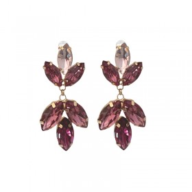 Boucles d'oreilles pendantes FLOWERS - Cristaux camaïeux de rose JORGINA