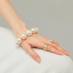 Bracelet NACRY Or - Grosses perles nacrées