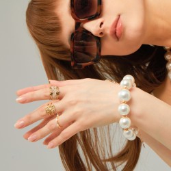 Bracelet NACRY Or - Grosses perles nacrées