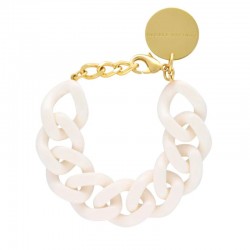 Bracelet Flat Chain Bracelet Off White  - Petit Maillons plats blanc VANESSA BARONI