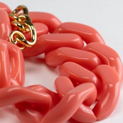 Bracelet FLAT CHAIN New Flamenco Doré - Gros Maillons plats rose saumon