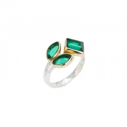 Bague large anneau argent - Onyx vert cabochon ovale, carré & rond BIJOUX CANYON