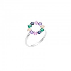 Bague fine en argent & Corolle de cristaux multicolores BIJOUX CANYON