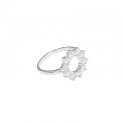 Bague fine en argent & Corolle de cristaux multicolores TAILLE 58