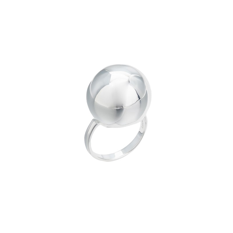 Bague large Anneau JULIETTE argent & Grosse boule XXL - CANYON