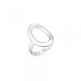 Bague large Anneau GOURMETTE argent & Grand ovale - CANYON