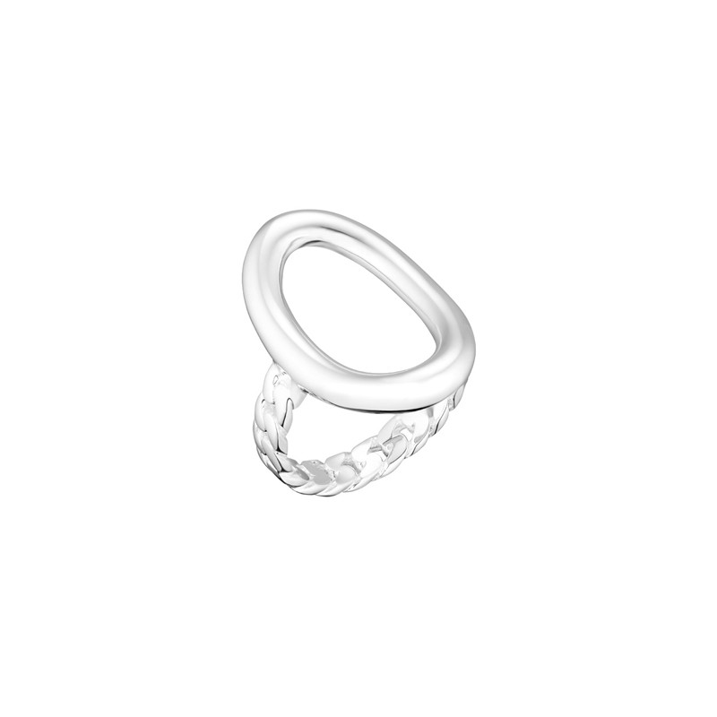 Bague large Anneau GOURMETTE argent & Grand ovale - CANYON