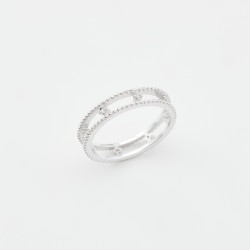 Bague CHIARA en argent Argent - Double Anneaux fins & Oxydes blancs TAILLE 58