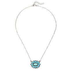 Collier LEIKA Or - Chaîne & Pendentif Fleur Navajo turquoise - HIPANEMA