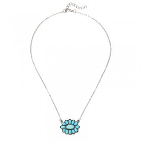 Collier LEIKA Or - Chaîne & Pendentif Fleur Navajo turquoise - HIPANEMA