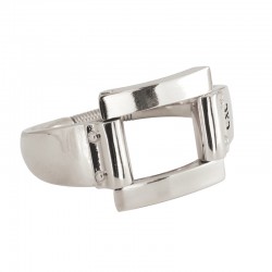 Bracelet Jonc CLIP Argent - Décor Boucle Rectangulaire design CXC BIJOUX