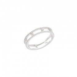 Bague CHIARA en argent Argent - Double Anneaux fins & Oxydes blancs TAILLE 58