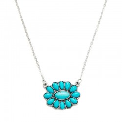 Collier LEIKA Or - Chaîne & Pendentif Fleur Navajo turquoise HIPANEMA