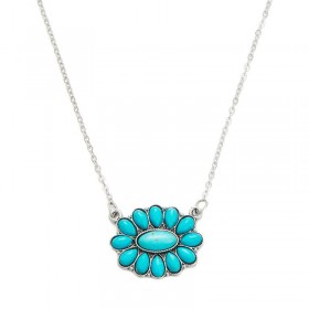 Collier LEIKA Or - Chaîne & Pendentif Fleur Navajo turquoise HIPANEMA