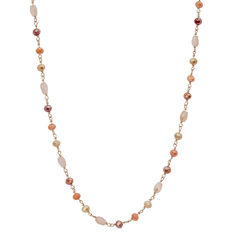 Collier Femme En Turquoise - Perles Rondes 10mm Avec Fermoir Bascule - Longueur 48cm