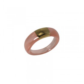 Bague FROSTY LOBSTER résine rose - Décor doré - Lucas Jack London