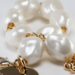 Bracelet Organic Pearl Doré, Grosses Perles blanches nacrées