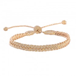 Bracelet fin ajustable EYA Gold - Fils d'or tressés - Maaÿaz