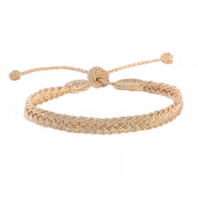 Bracelet fin ajustable EYA Gold - Fils d'or tressés - Maaÿaz