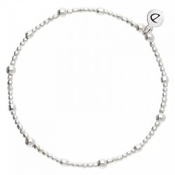 Bracelet élastique en Argent - Boules & mini-boules diamantées - DORIANE Bijoux