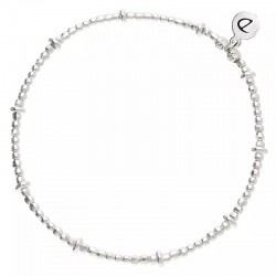 Bracelet élastique en Argent - Boules diamantées & mini-disques - DORIANE Bijoux