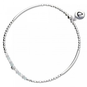 Bracelet élastique Flirting en Argent - Tubes & Perles bleu clair gris DORIANE BIJOUX