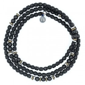 Bracelet 3 tours MAGNETIC GENTLEMAN - Perles de Bohème & Tourmalines noires TETES BLONDES