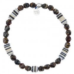 Bracelet GENTLEMAN XL Brun - Perles de Bohème marron & Heischis africaines TETES BLONDES