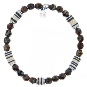 Bracelet GENTLEMAN XL Brun - Perles de Bohème marron & Heischis africaines TETES BLONDES