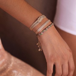 Bracelet fin ajustable ZYN Rose Gold - Fils d'or tressés or rose
